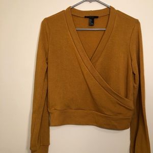 Mustard yellow crop sweater